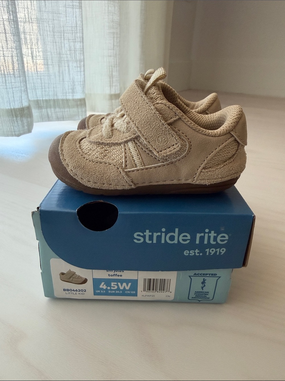 Stride Rite Toffee Suede Walker Shoes - Toffee